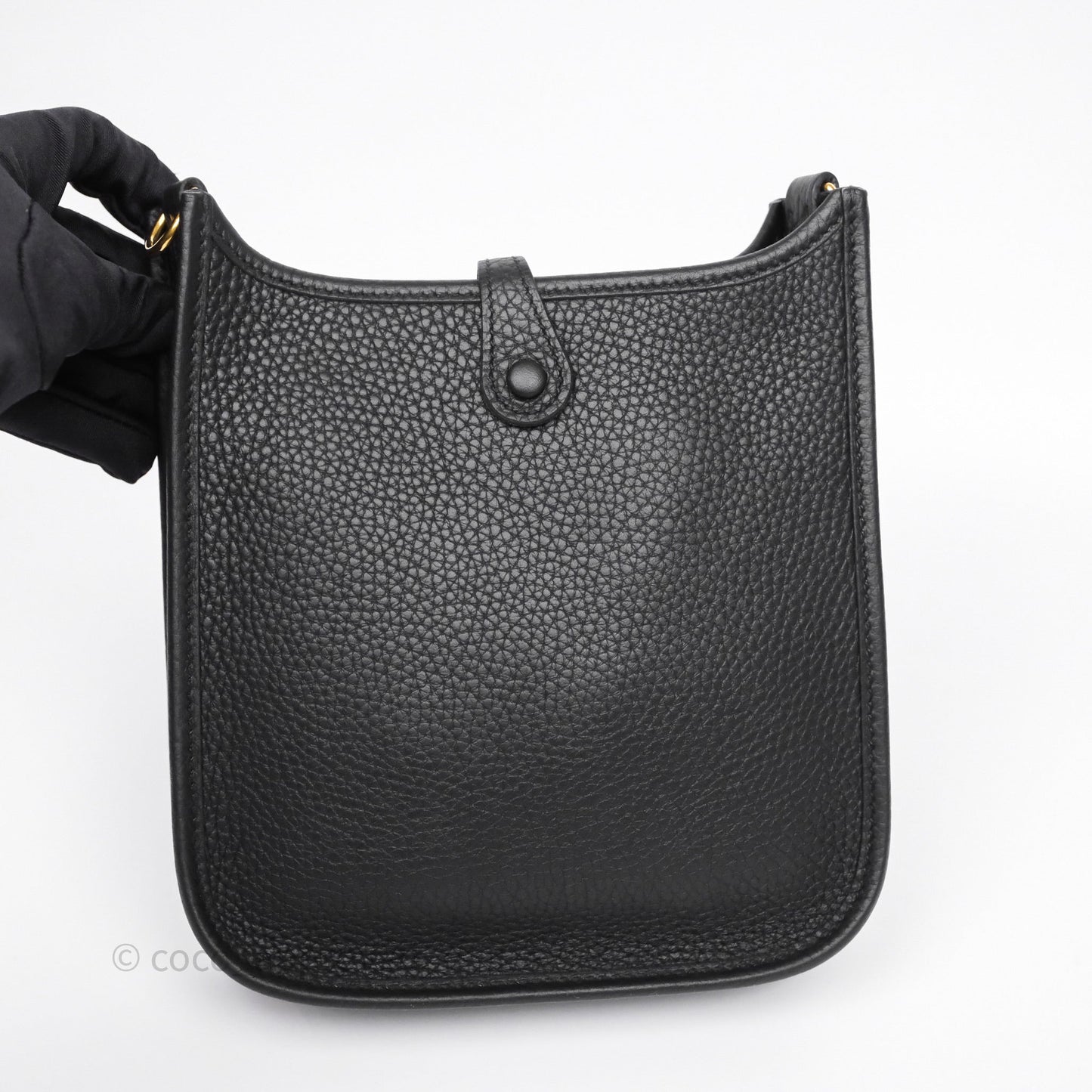 Hermès Mini Evelyne 16 Black Noir 89 Clemence Gold Hardware