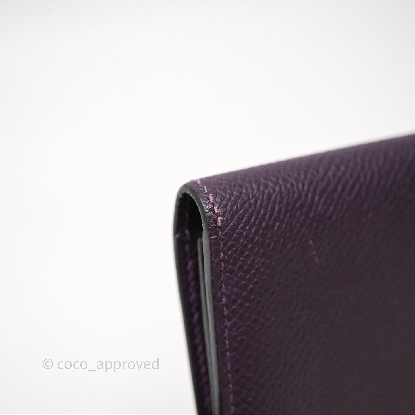 Hermès Bearn Soufflet Wallet Raisin 59 Epsom Gold Hardware