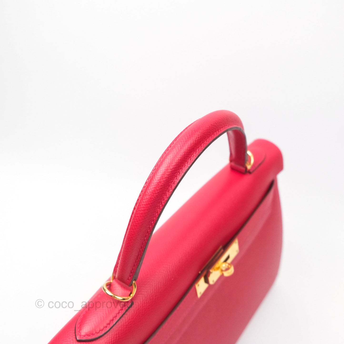 Hermès Kelly 32 Sellier Rouge Casaque Q5 Epsom Gold Hardware