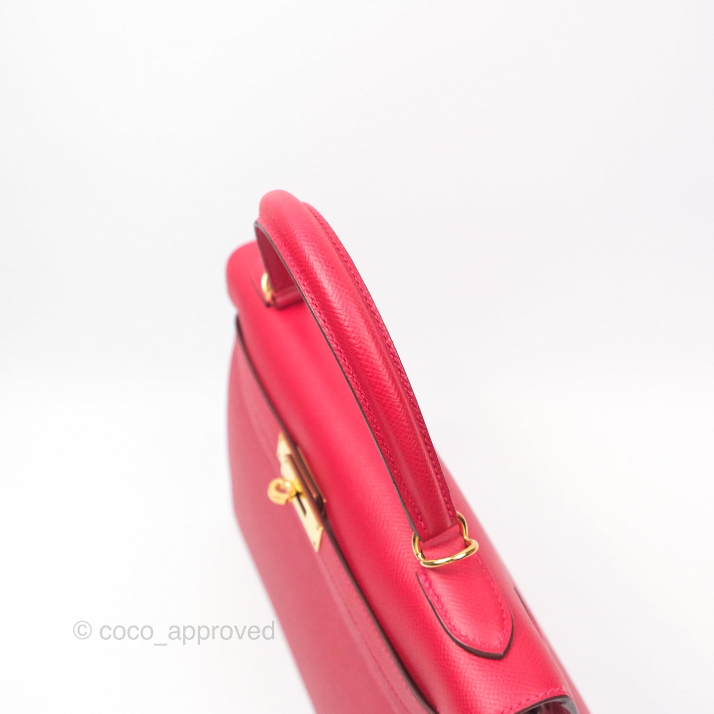Hermès Kelly 32 Sellier Rouge Casaque Q5 Epsom Gold Hardware