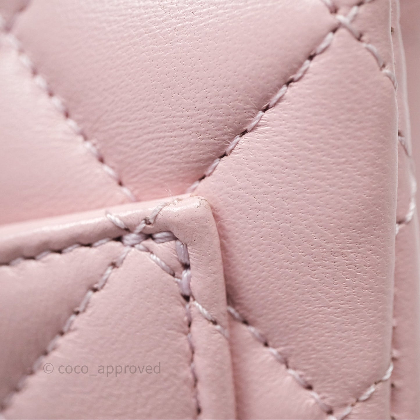 Chanel Pearl Crush Mini Square Quilted Dusty Pink Lambskin Aged Gold Hardware