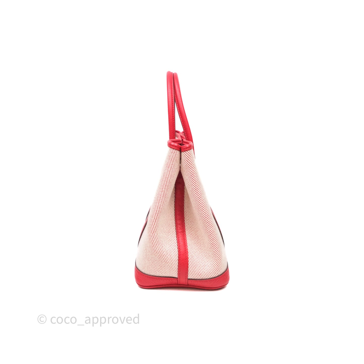 Hermès Garden Party 30 Canvas Rouge Grenade Palladium Hardware