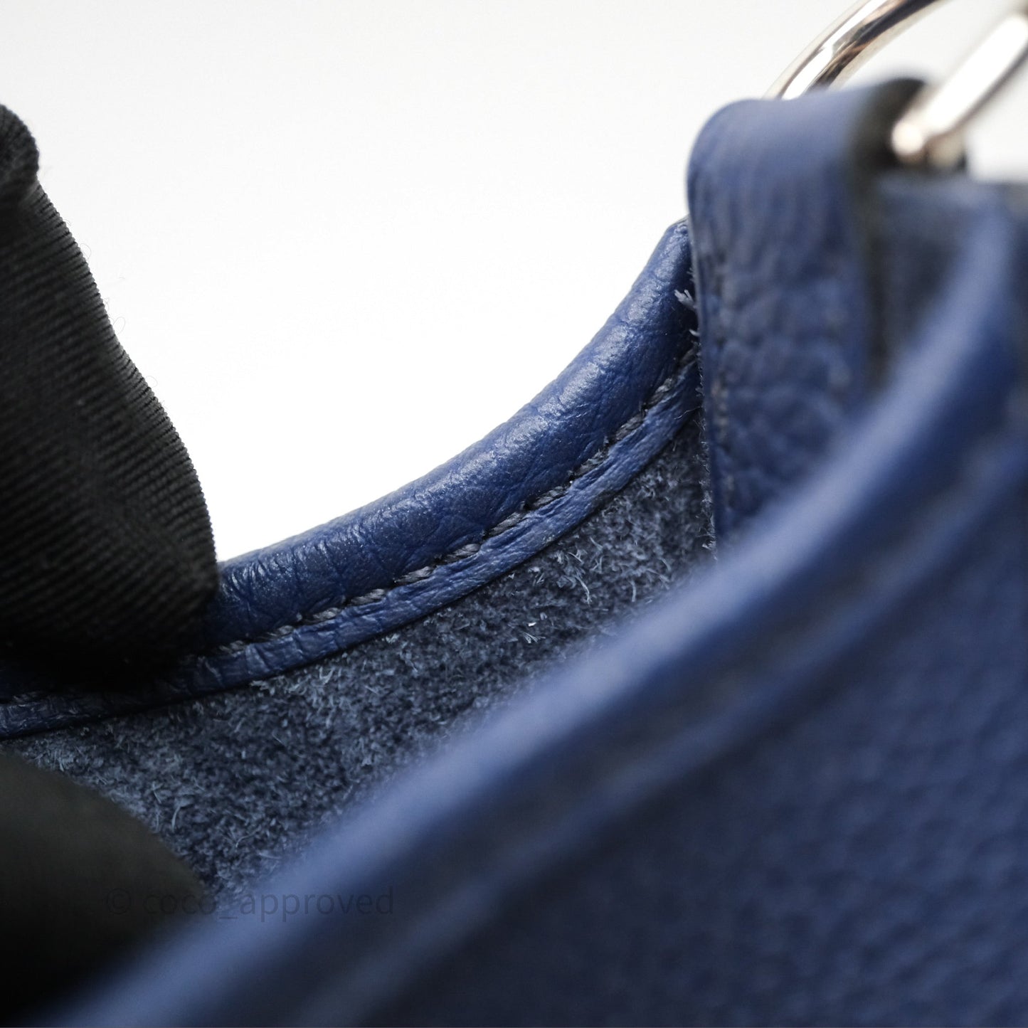 Hermès Mini Evelyne 16 Bleu Saphir 73 Taurillon Maurice Palladium Hardware