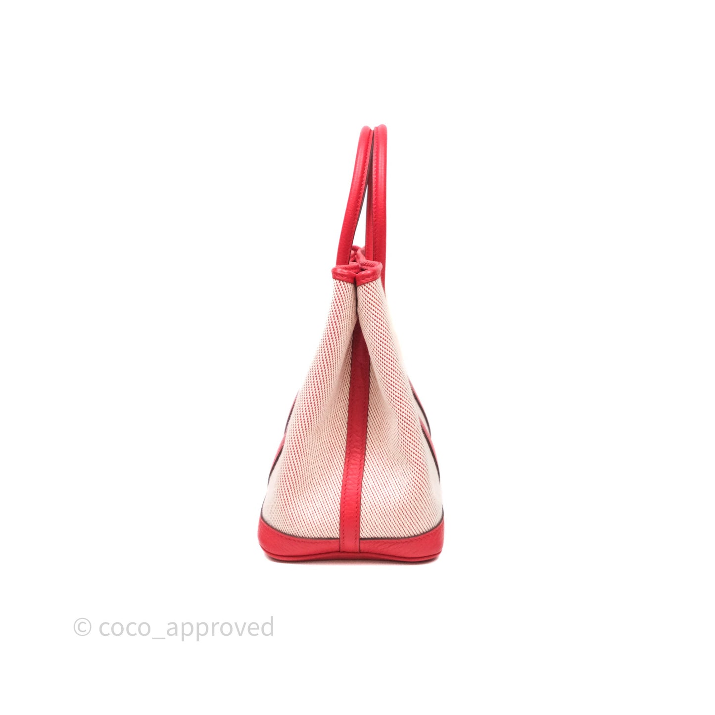 Hermès Garden Party 30 Canvas Rouge Grenade Palladium Hardware