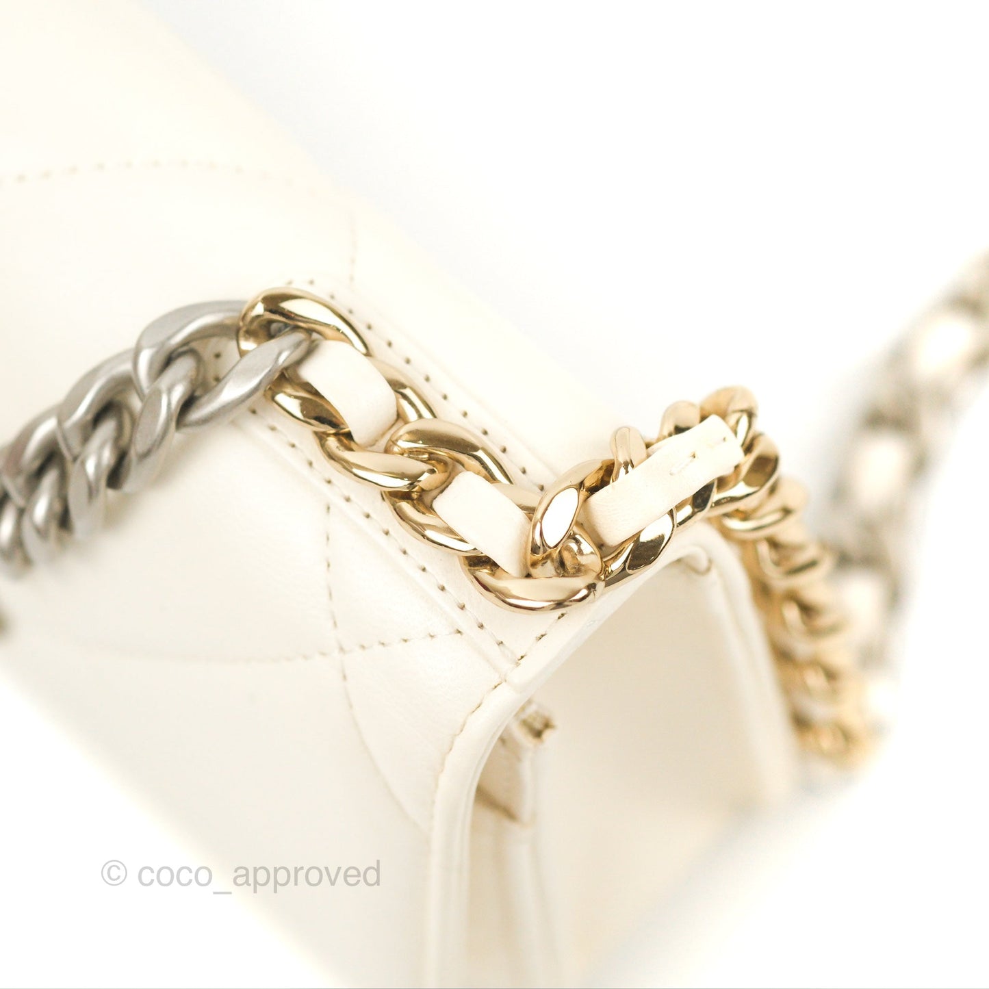 Chanel 19 Wallet on Chain WOC White Mixed Hardware