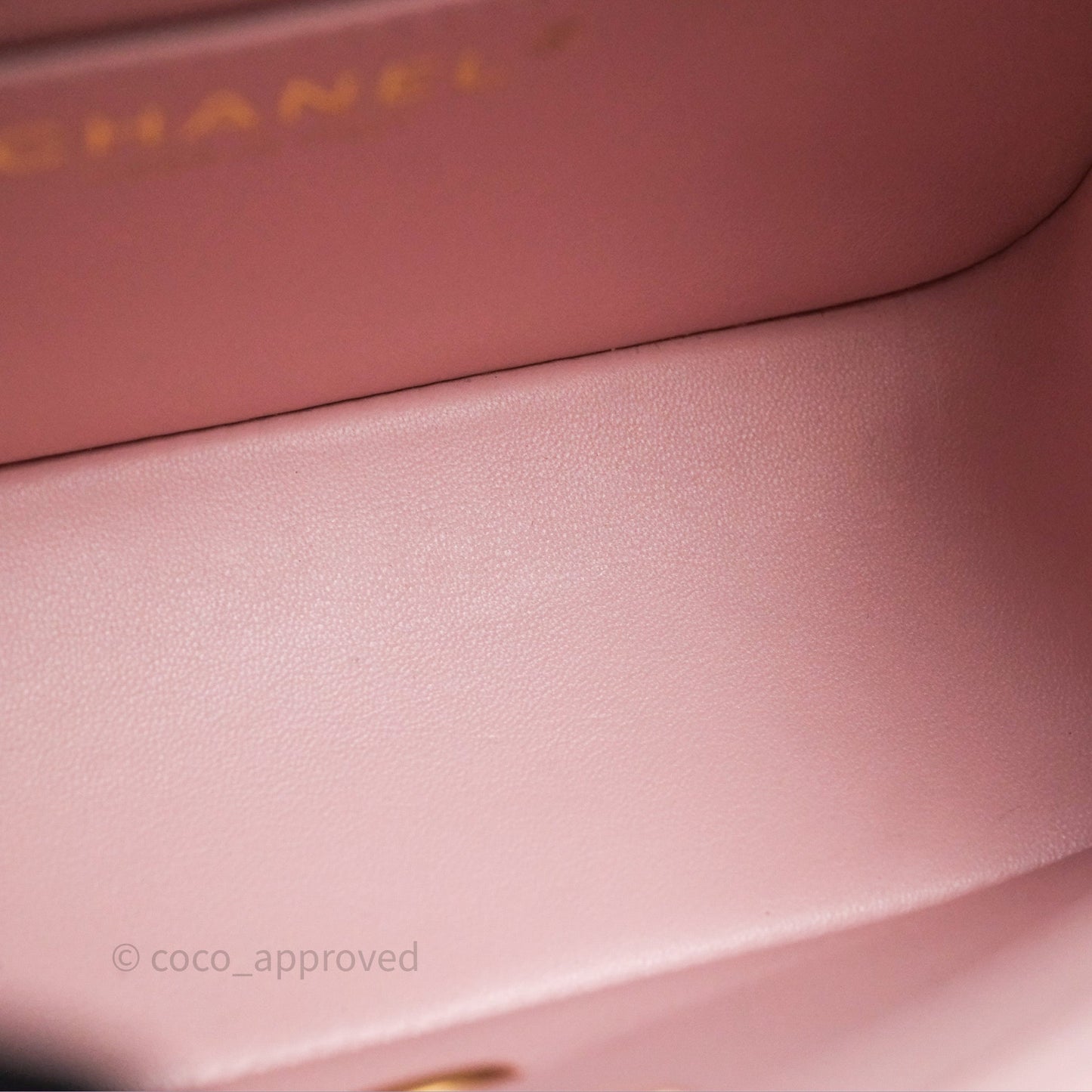Chanel Pearl Crush Mini Square Quilted Dusty Pink Lambskin Aged Gold Hardware