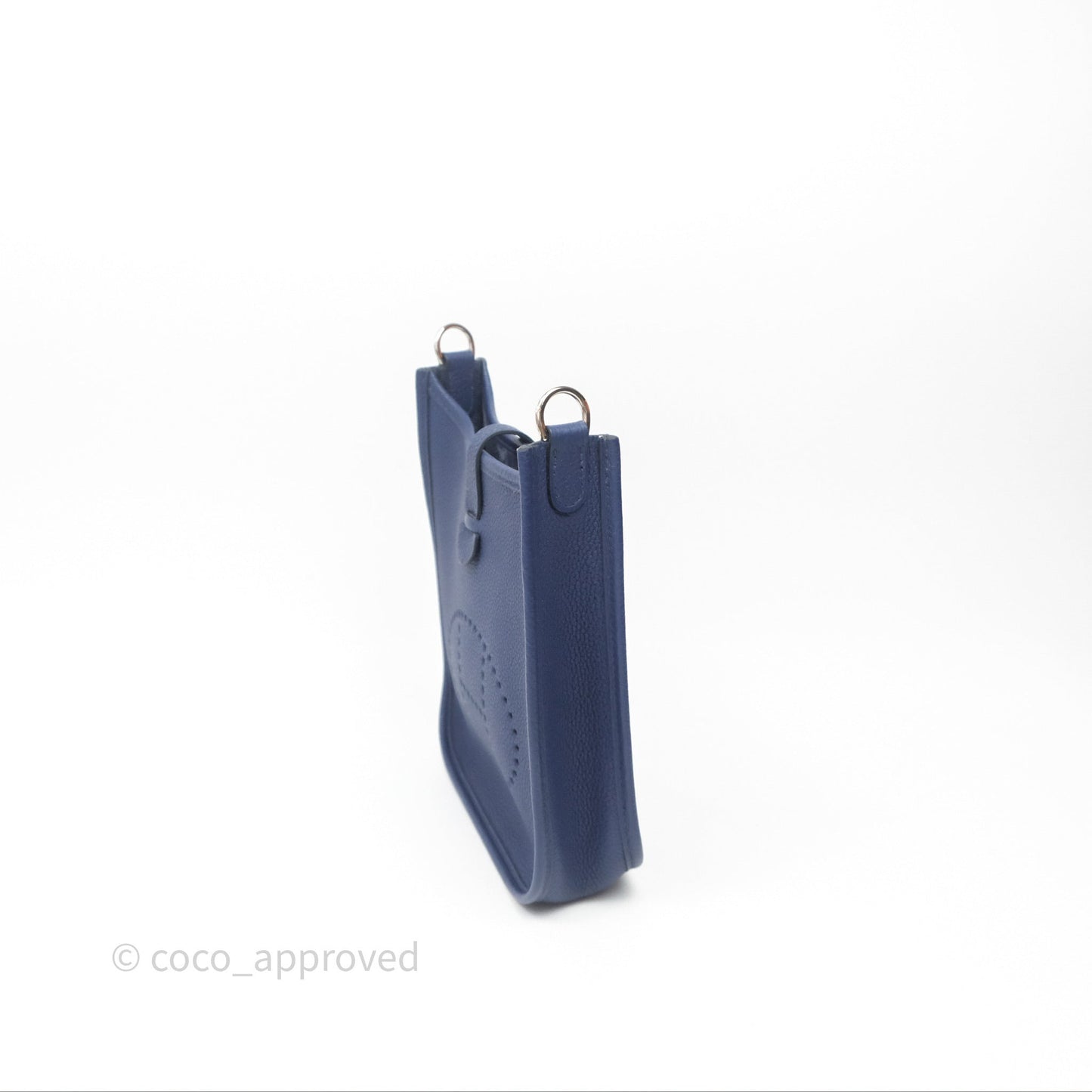 Hermès Mini Evelyne 16 Bleu Saphir 73 Taurillon Maurice Palladium Hardware