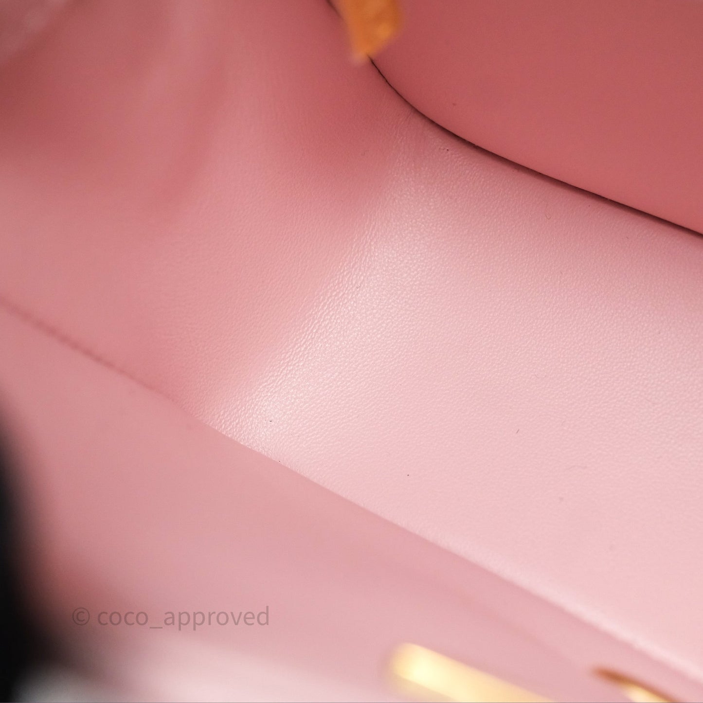 Chanel Pearl Crush Mini Square Quilted Dusty Pink Lambskin Aged Gold Hardware