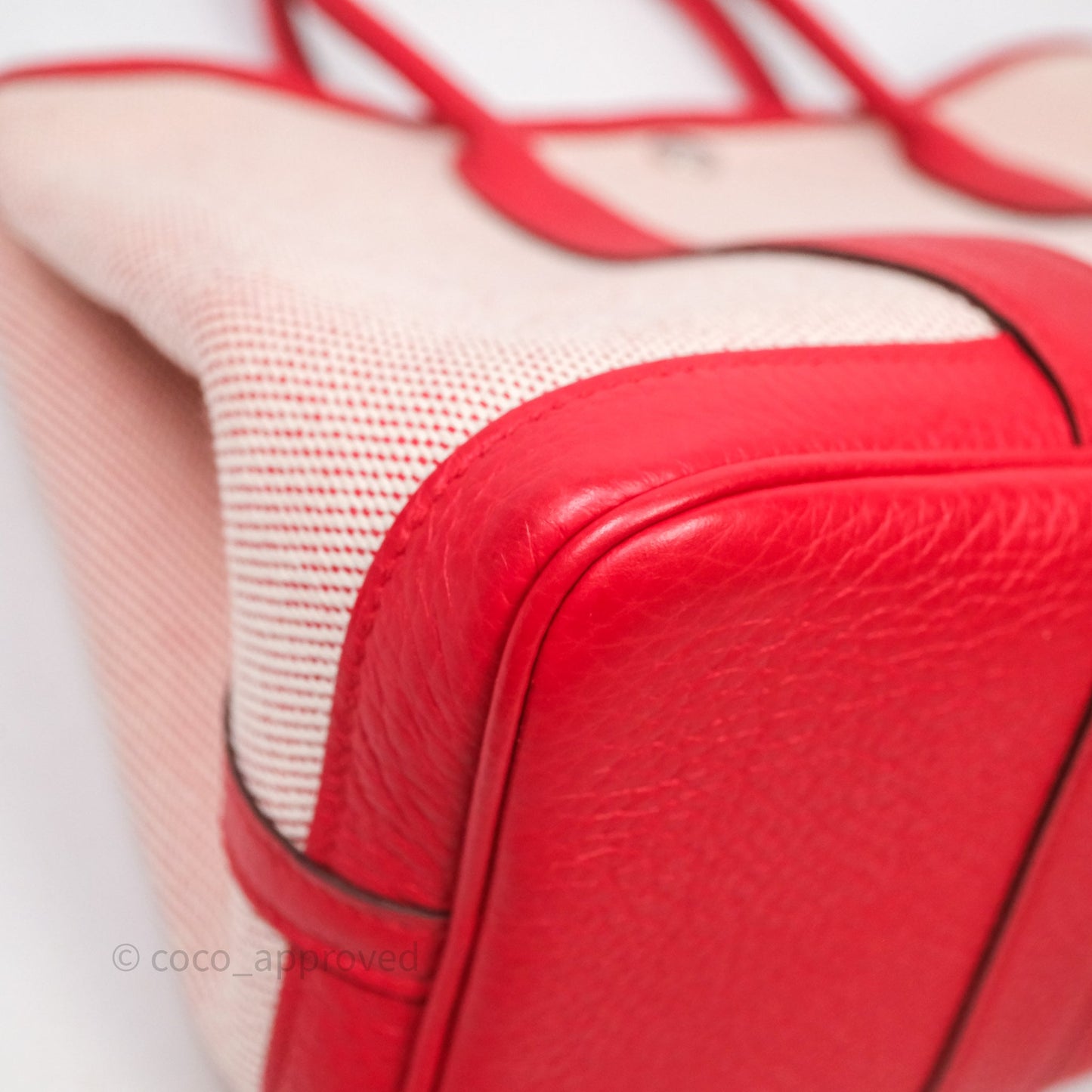 Hermès Garden Party 30 Canvas Rouge Grenade Palladium Hardware