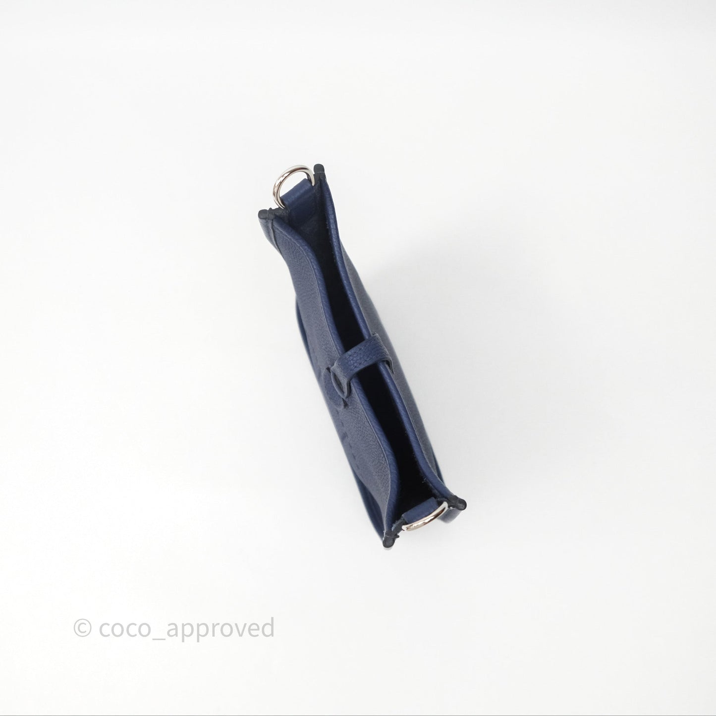 Hermès Mini Evelyne 16 Bleu Saphir 73 Taurillon Maurice Palladium Hardware
