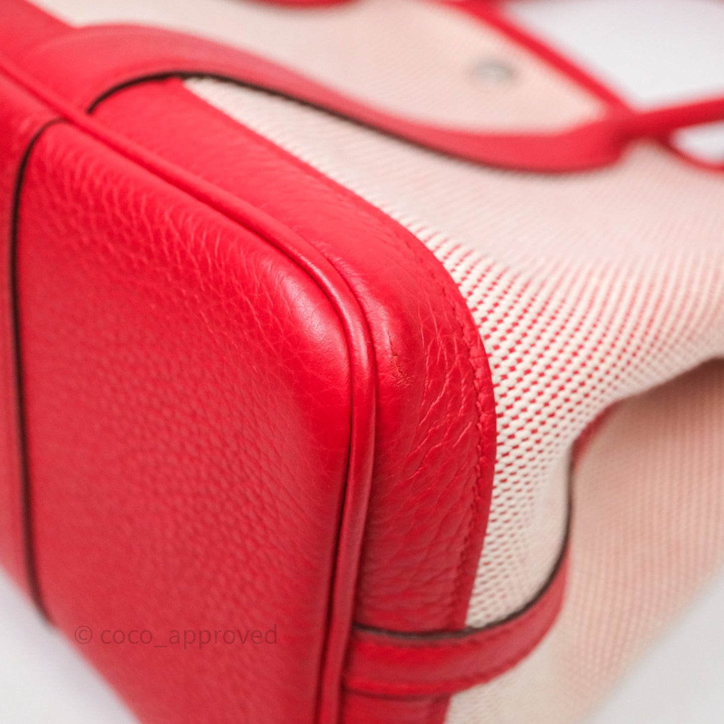 Hermès Garden Party 30 Canvas Rouge Grenade Palladium Hardware