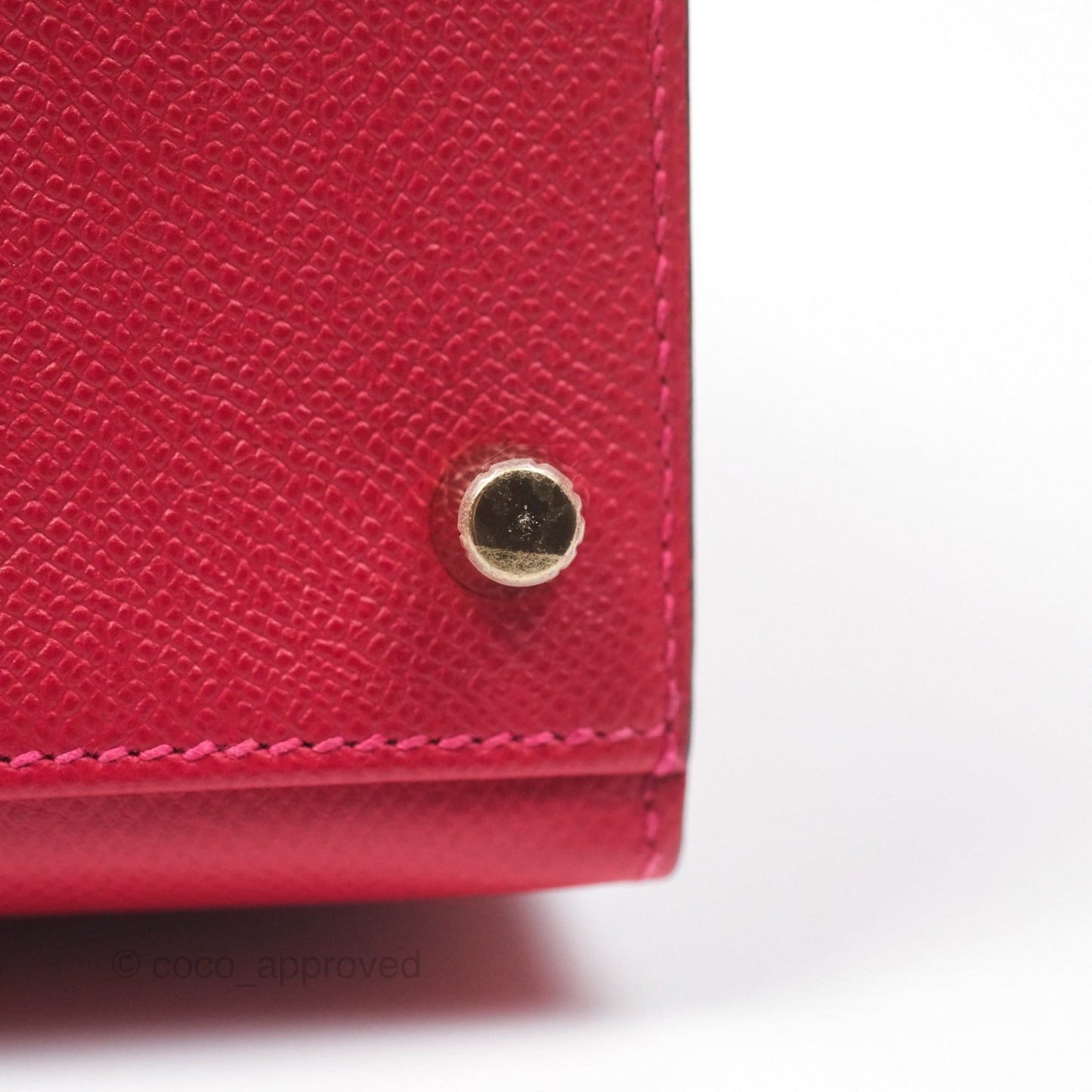 Hermès Kelly 32 Sellier Rouge Casaque Q5 Epsom Gold Hardware