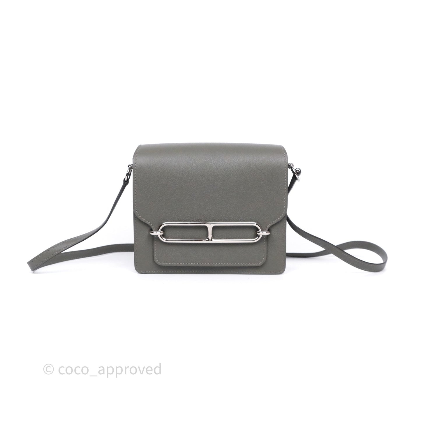 Hermès Roulis Mini 18 Gris Meyer 0L Evercolor Palladium Hardware