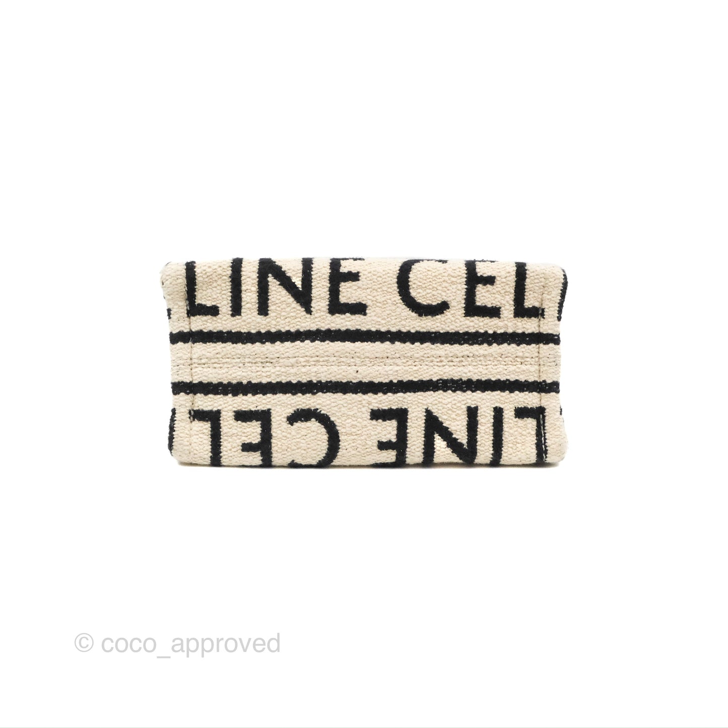 Celine Small Cabas Thais Textile with Celine All-Over White