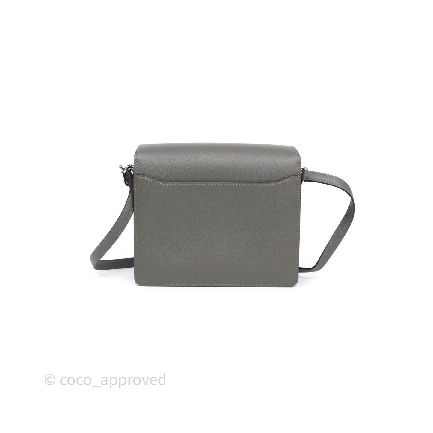 Hermès Roulis Mini 18 Gris Meyer 0L Evercolor Palladium Hardware