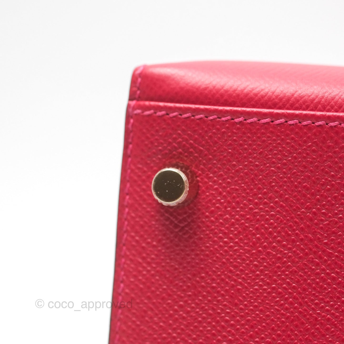 Hermès Kelly 32 Sellier Rouge Casaque Q5 Epsom Gold Hardware