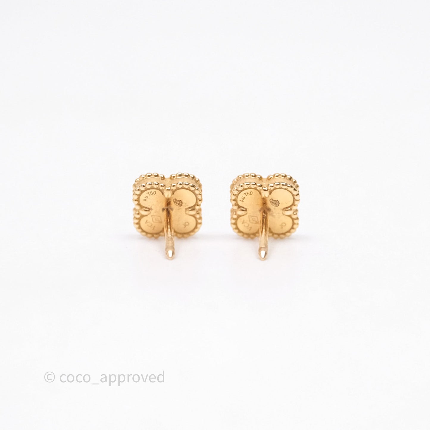 Van Cleef & Arpels Sweet Alhambra Earstuds Earrings Pendant Onyx Yellow Gold