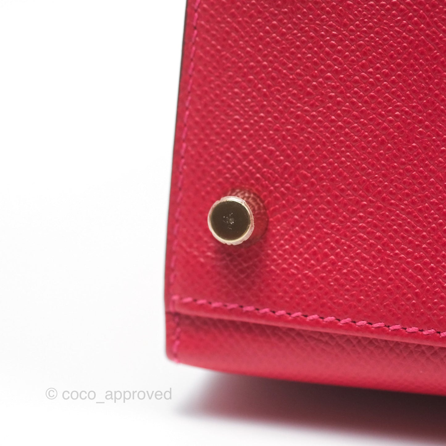 Hermès Kelly 32 Sellier Rouge Casaque Q5 Epsom Gold Hardware