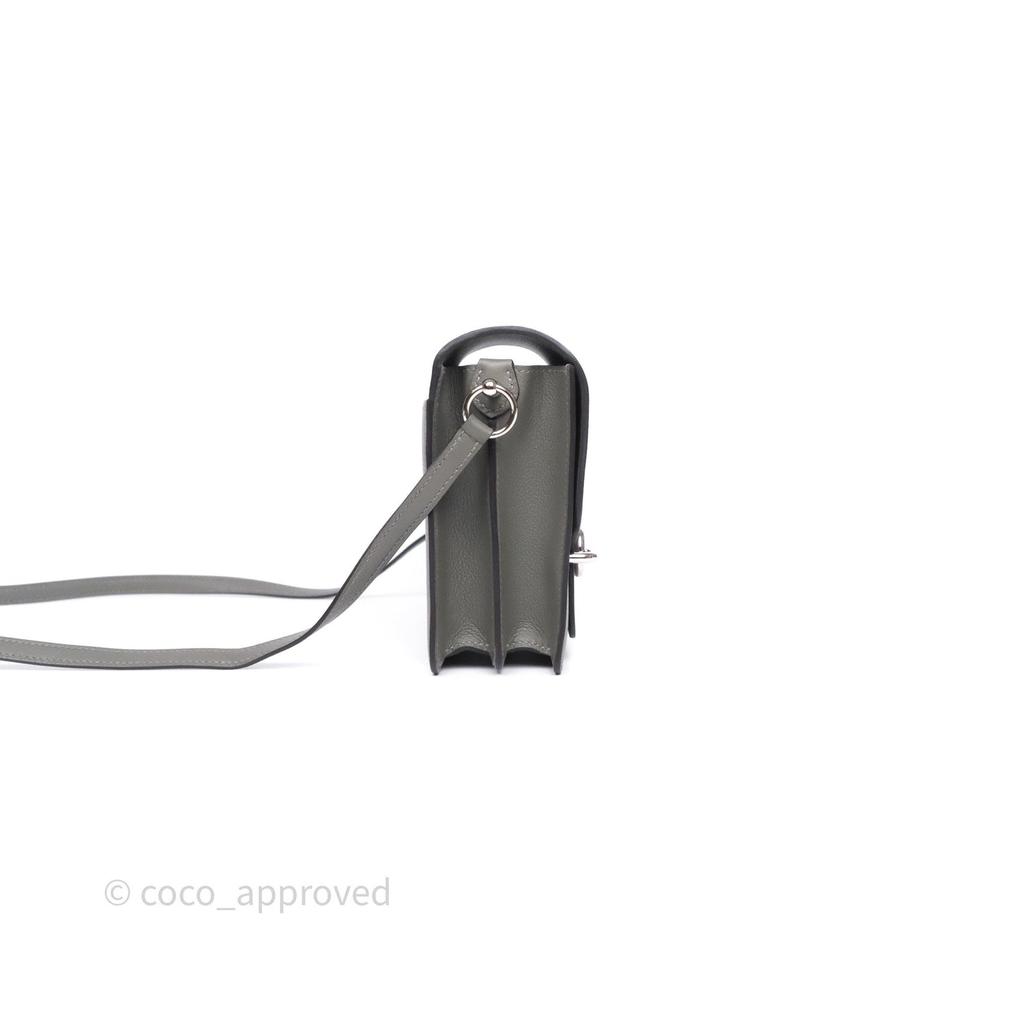 Hermès Roulis Mini 18 Gris Meyer 0L Evercolor Palladium Hardware