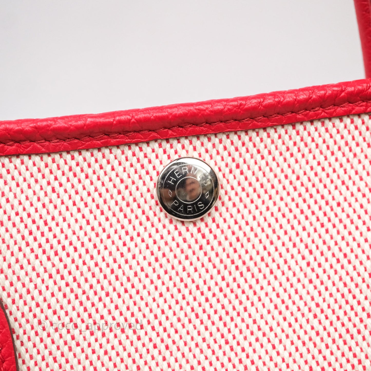 Hermès Garden Party 30 Canvas Rouge Grenade Palladium Hardware
