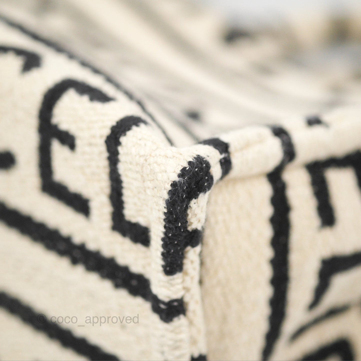 Celine Small Cabas Thais Textile with Celine All-Over White