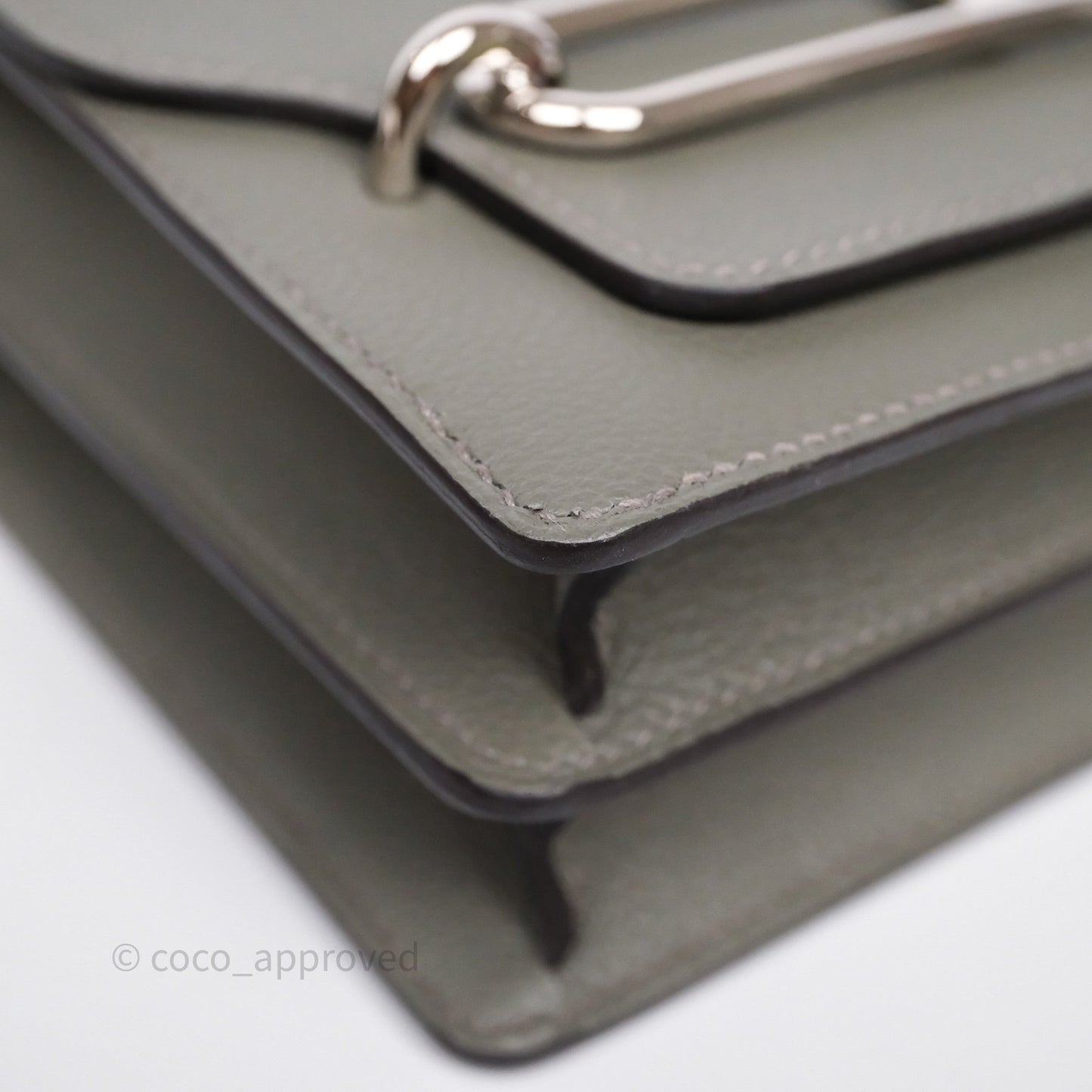 Hermès Roulis Mini 18 Gris Meyer 0L Evercolor Palladium Hardware