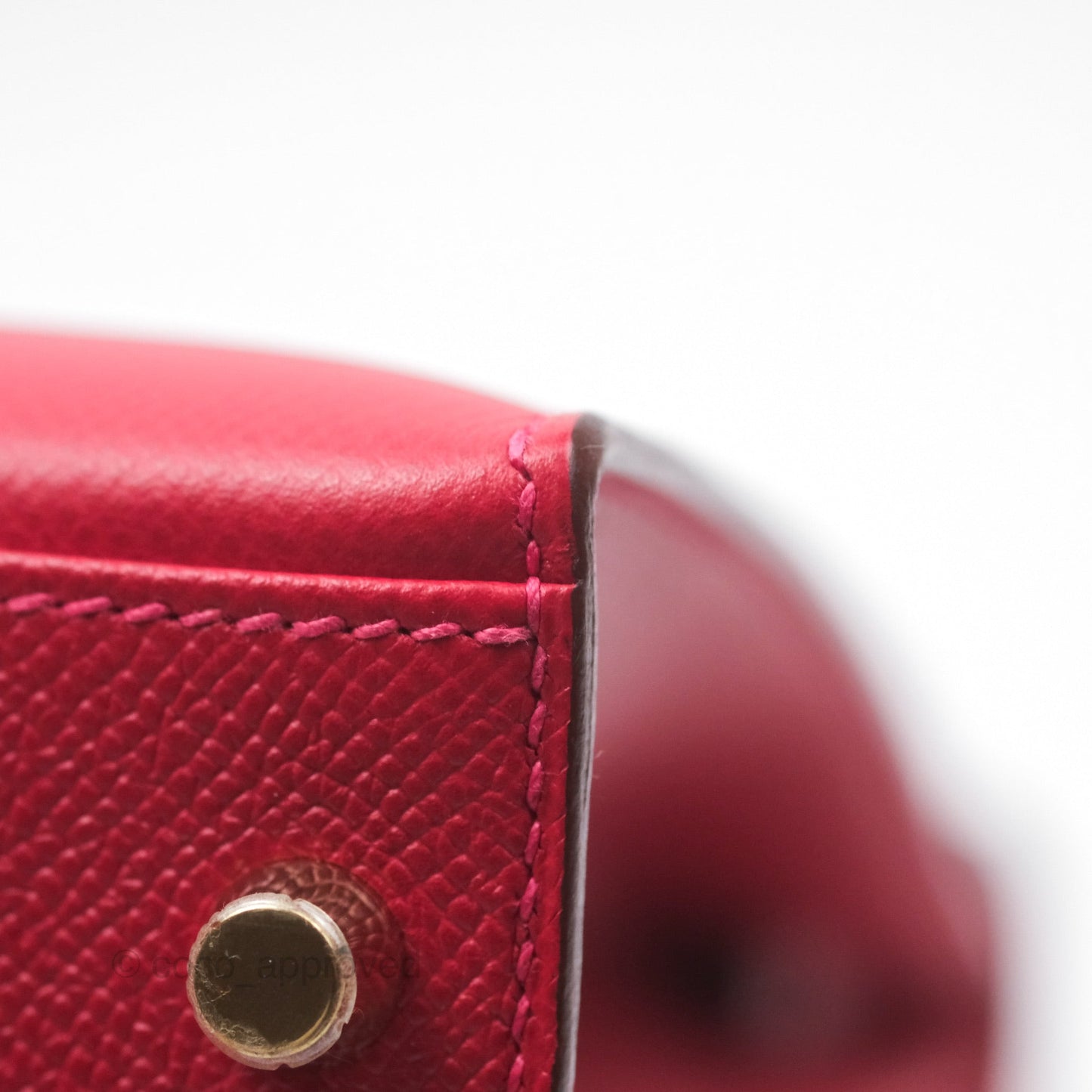 Hermès Kelly 32 Sellier Rouge Casaque Q5 Epsom Gold Hardware