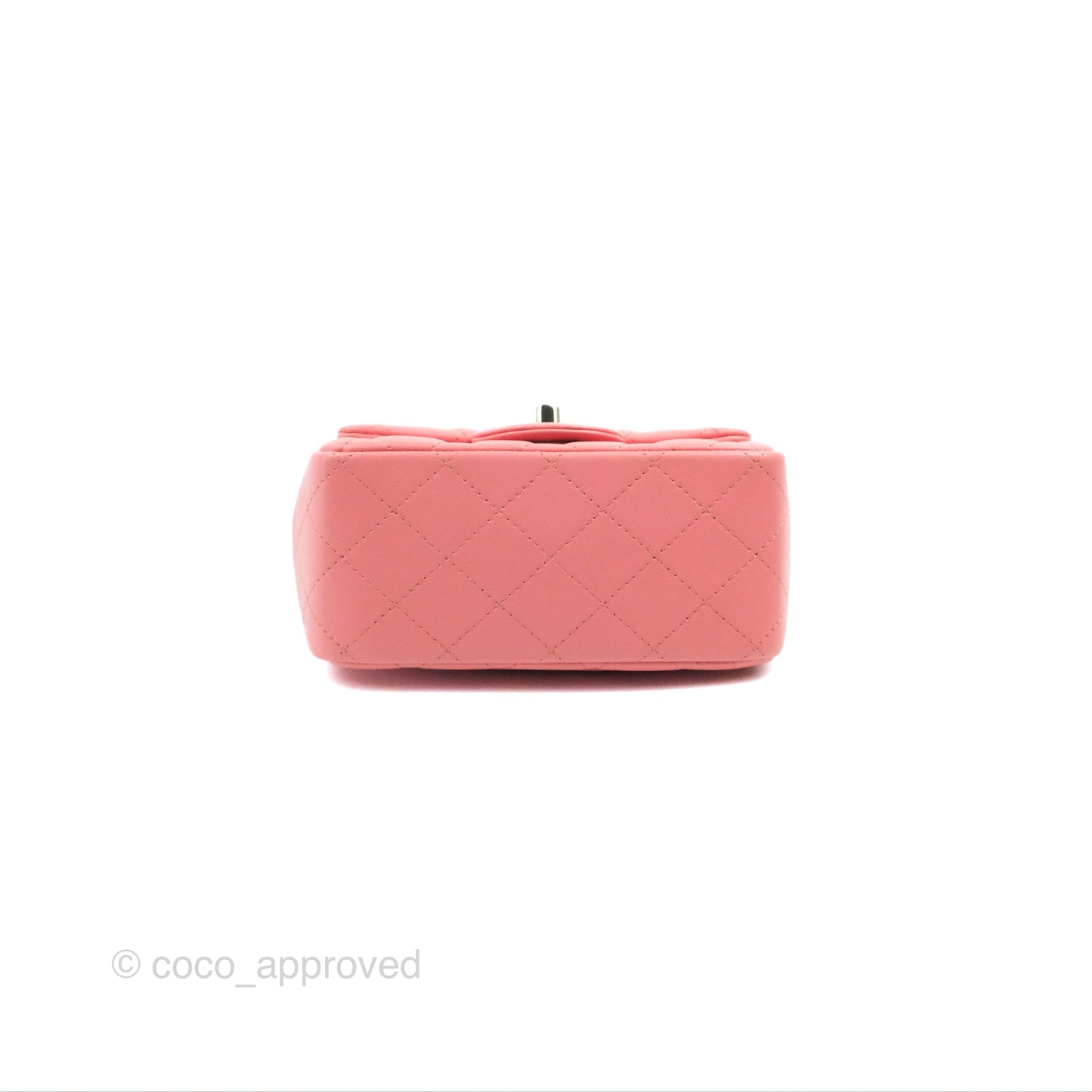Chanel Mini Square Flap Bag Pink Lambskin Gold Hardware
