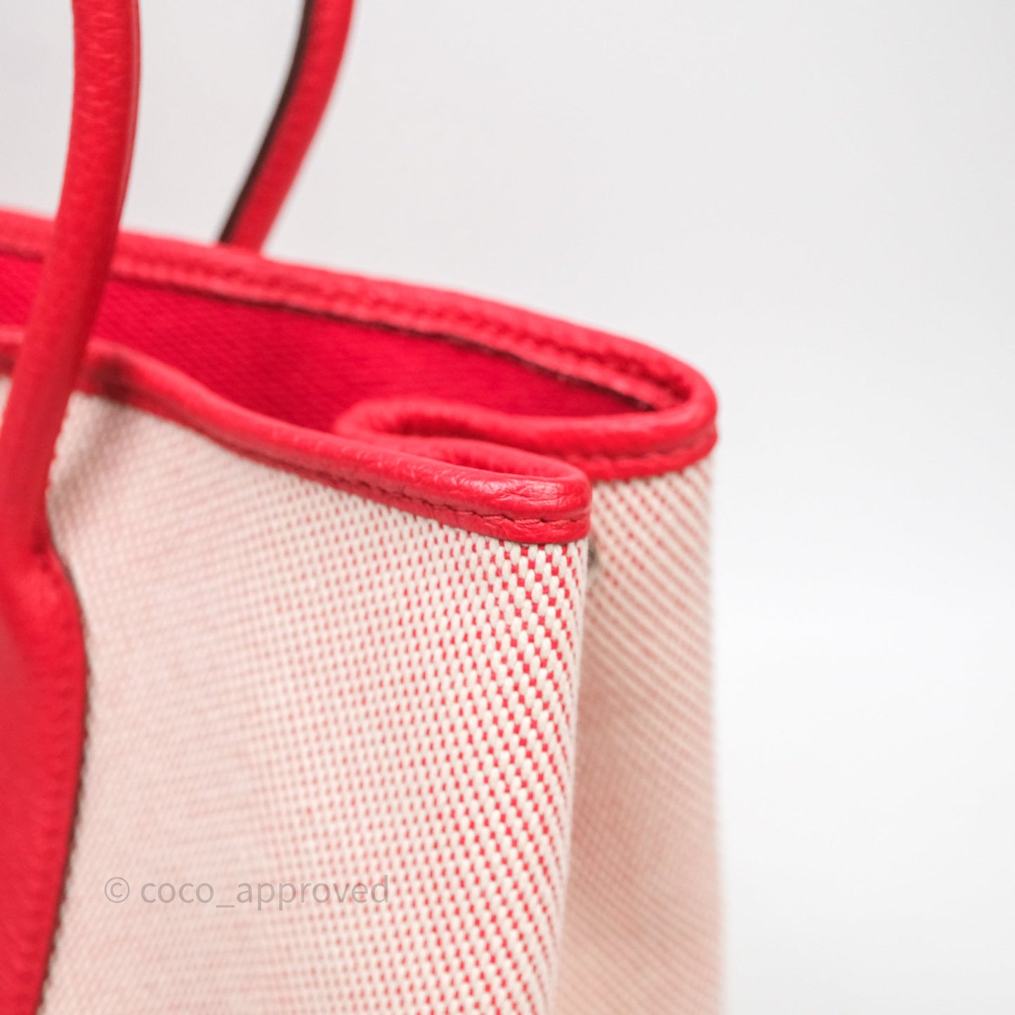 Hermès Garden Party 30 Canvas Rouge Grenade Palladium Hardware