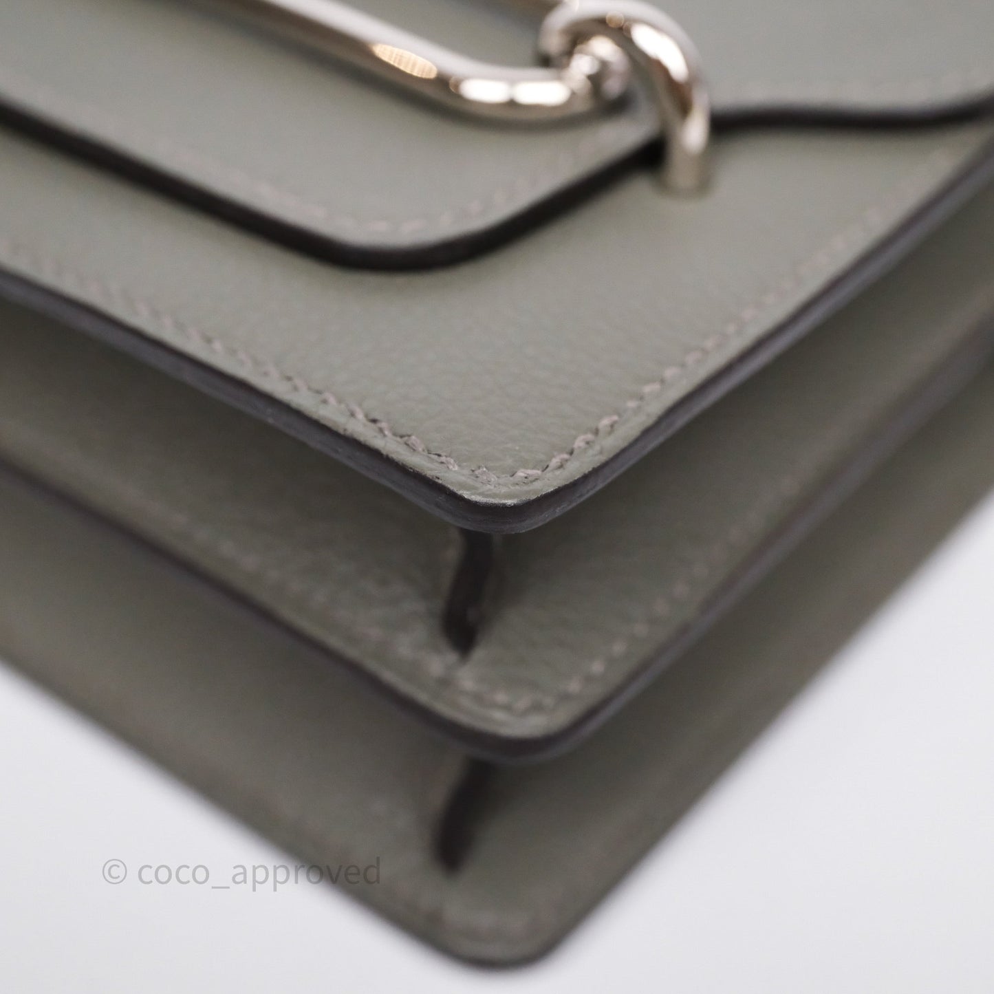 Hermès Roulis Mini 18 Gris Meyer 0L Evercolor Palladium Hardware