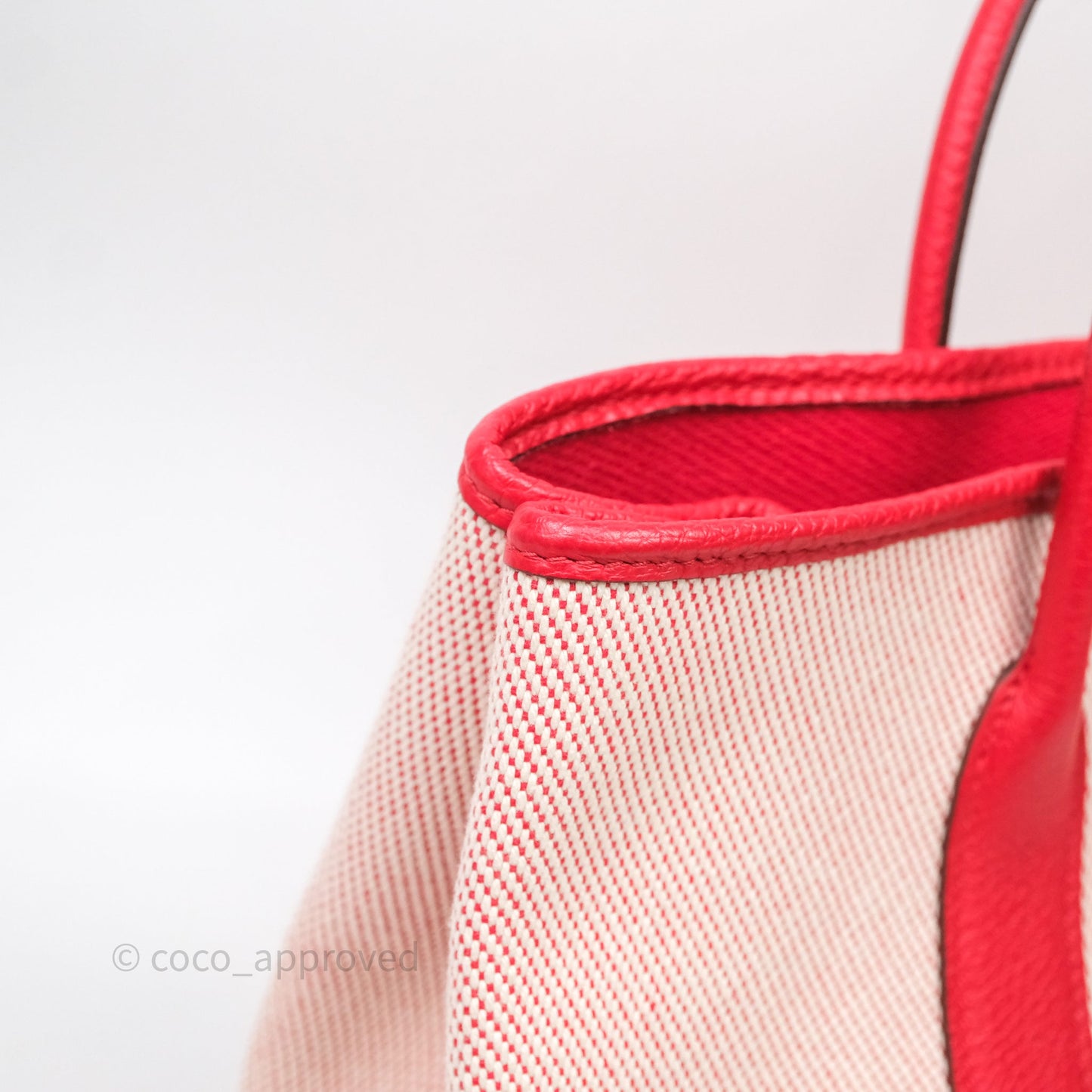 Hermès Garden Party 30 Canvas Rouge Grenade Palladium Hardware