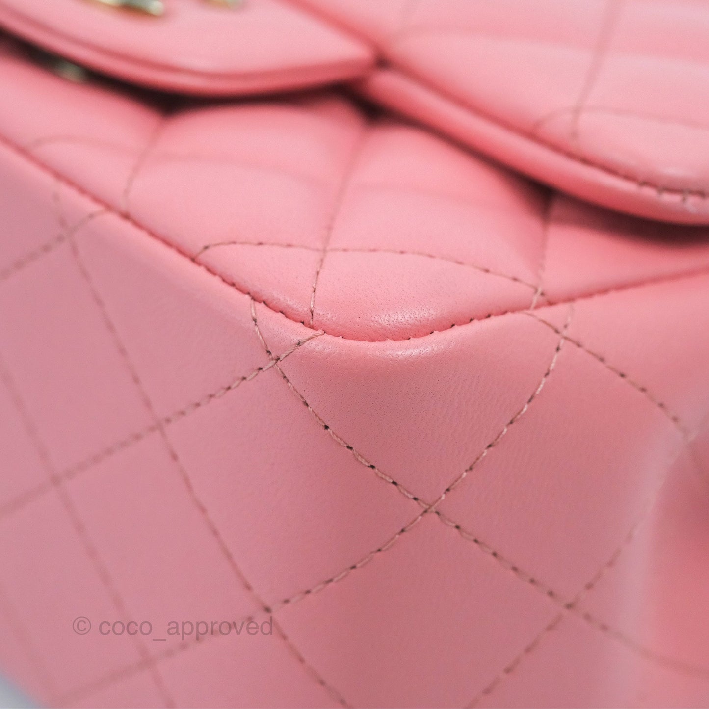 Chanel Mini Square Flap Bag Pink Lambskin Gold Hardware