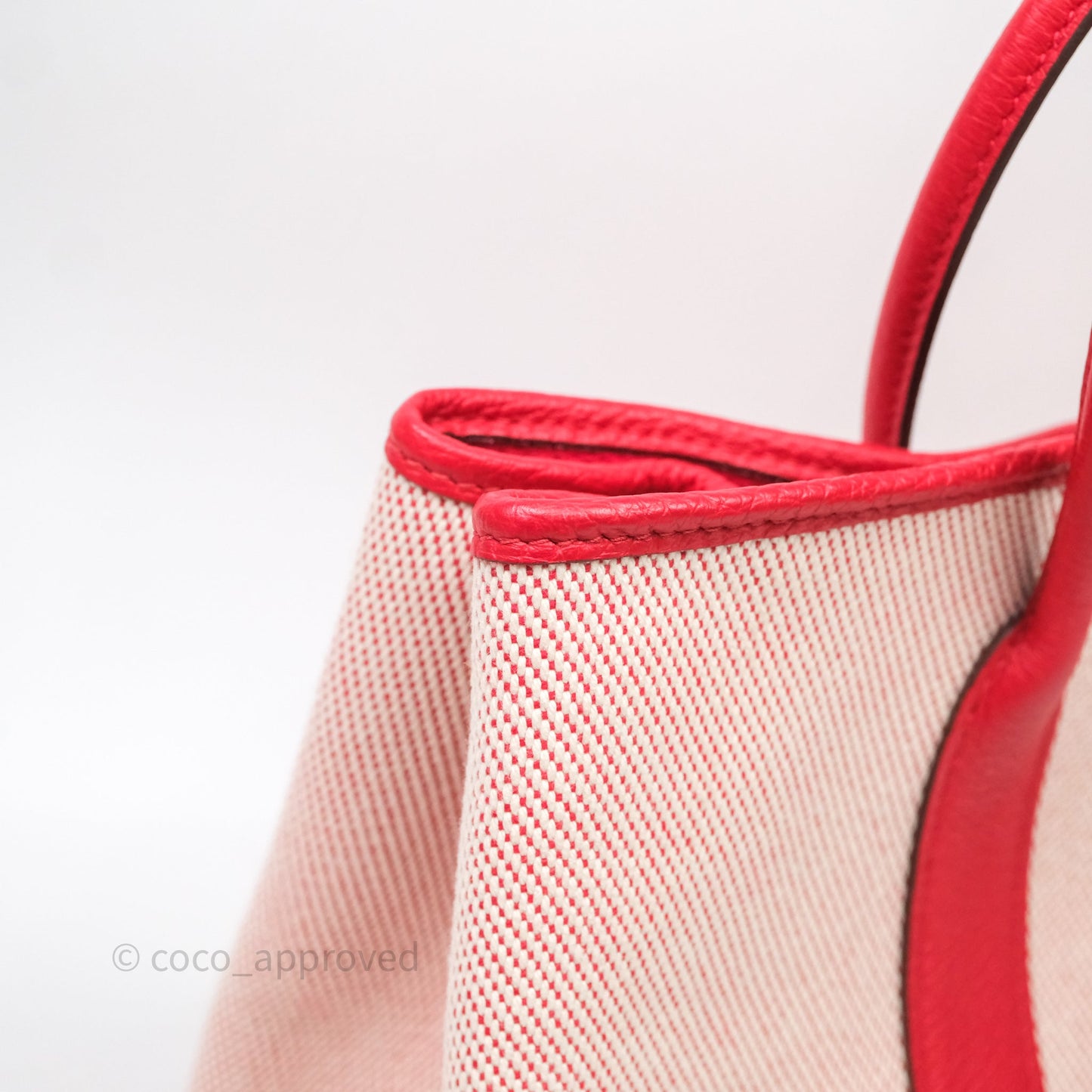 Hermès Garden Party 30 Canvas Rouge Grenade Palladium Hardware
