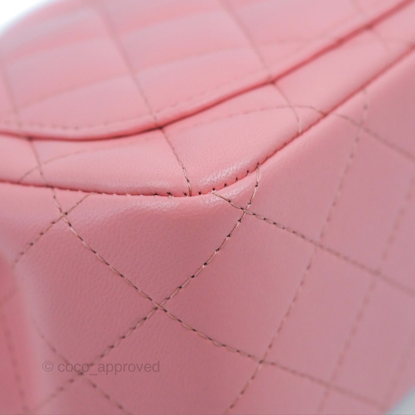 Chanel Mini Square Flap Bag Pink Lambskin Gold Hardware