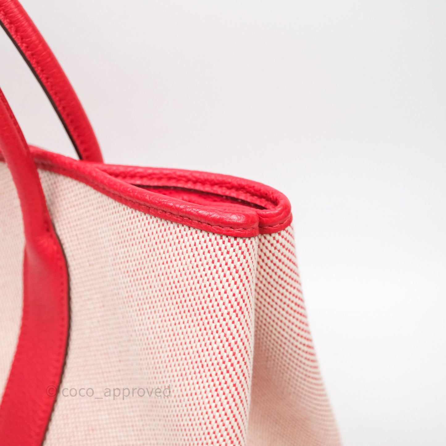 Hermès Garden Party 30 Canvas Rouge Grenade Palladium Hardware