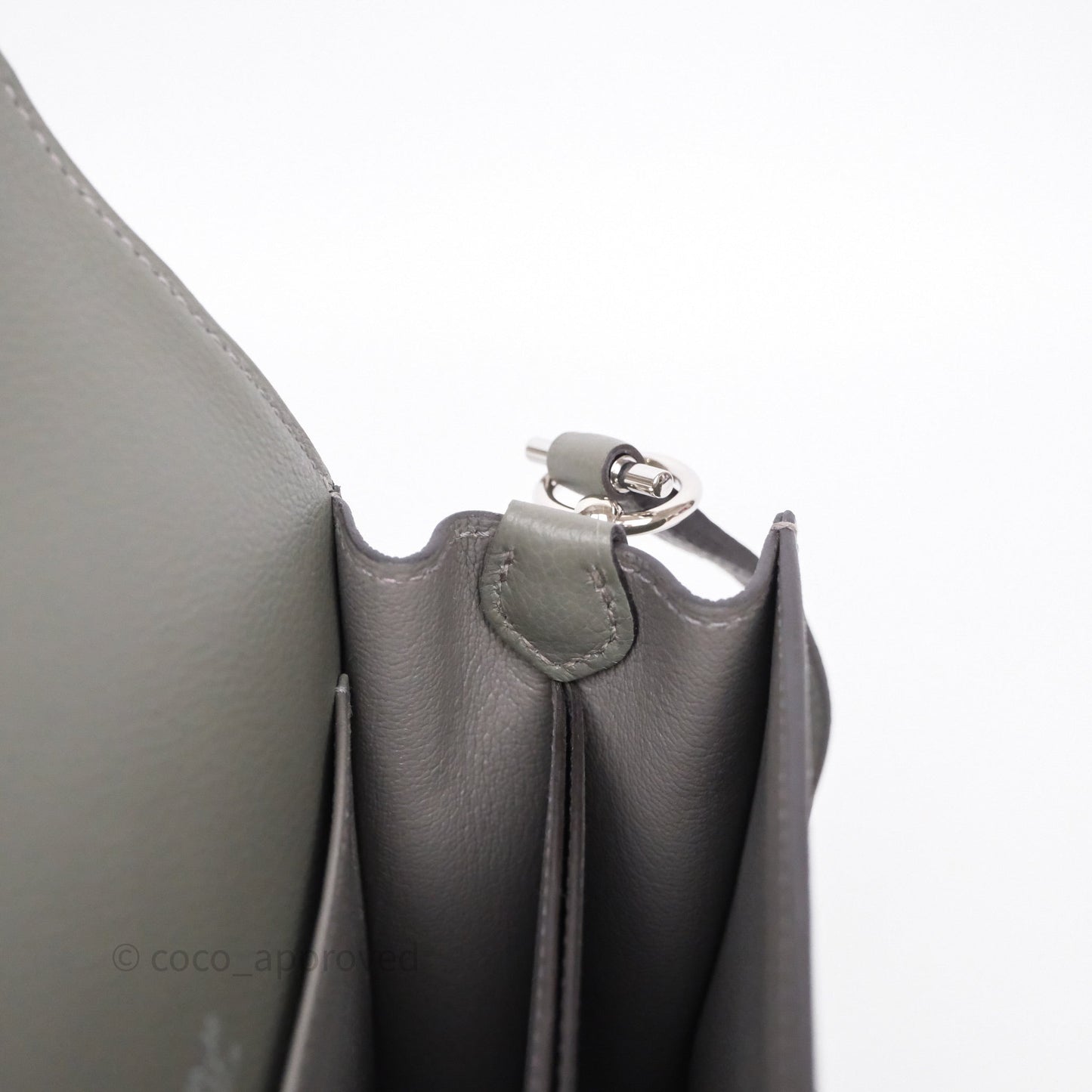 Hermès Roulis Mini 18 Gris Meyer 0L Evercolor Palladium Hardware