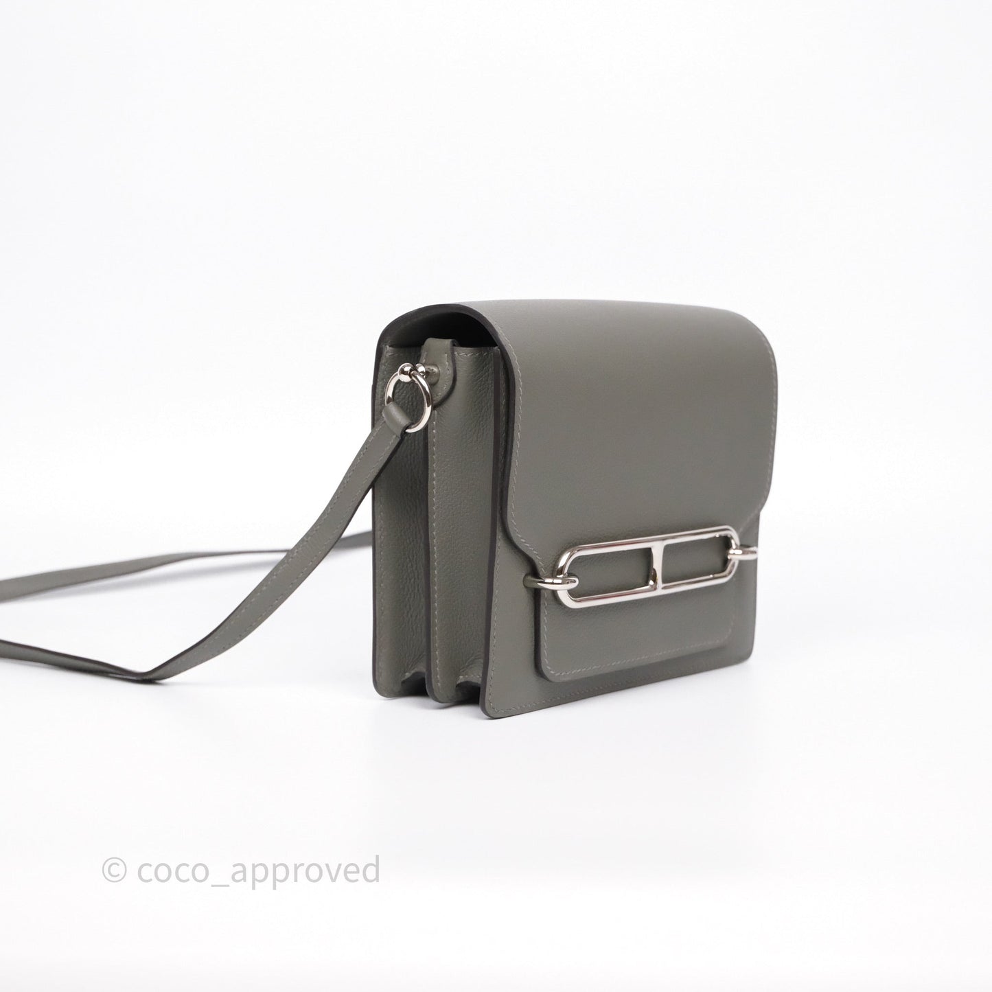 Hermès Roulis Mini 18 Gris Meyer 0L Evercolor Palladium Hardware
