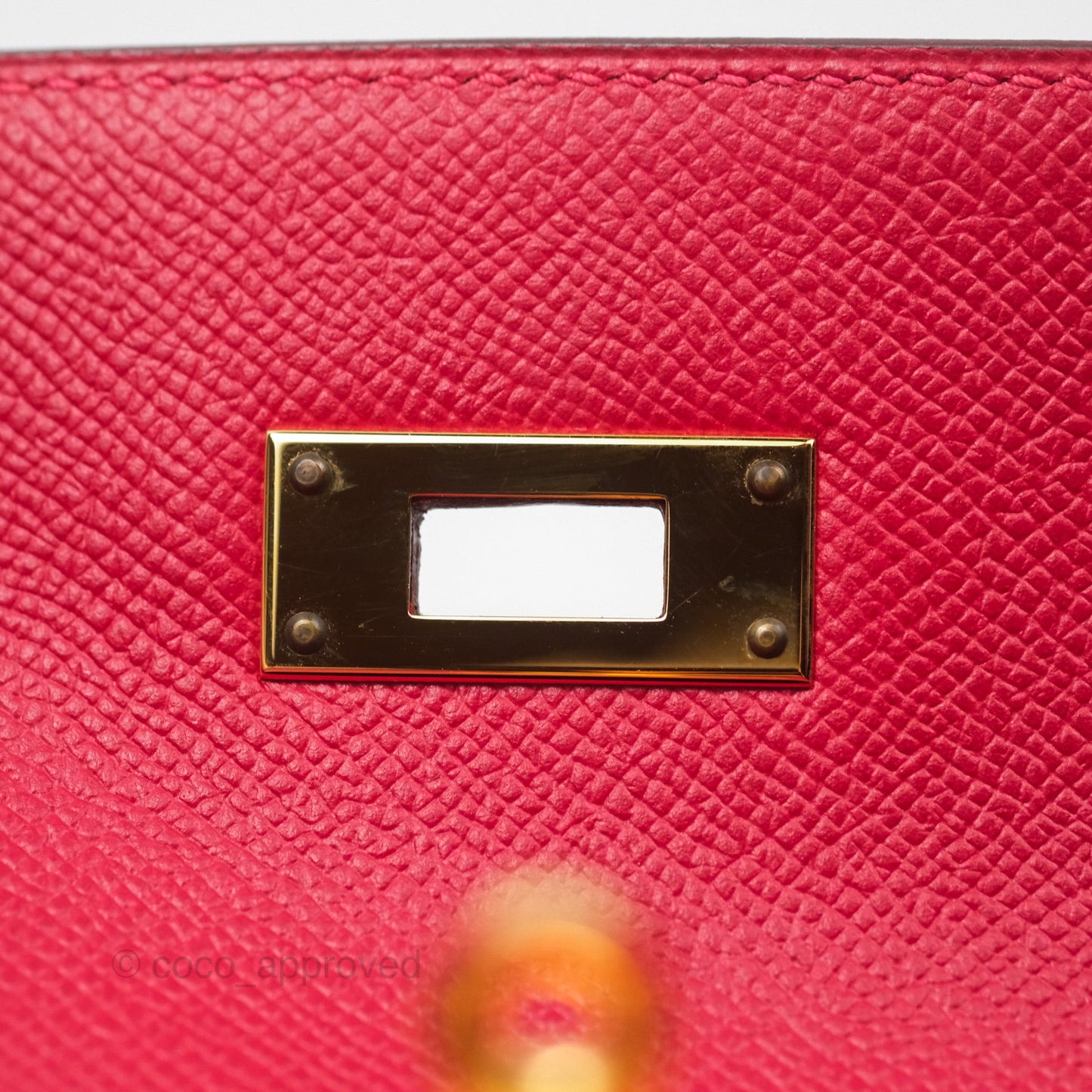Hermès Kelly 32 Sellier Rouge Casaque Q5 Epsom Gold Hardware