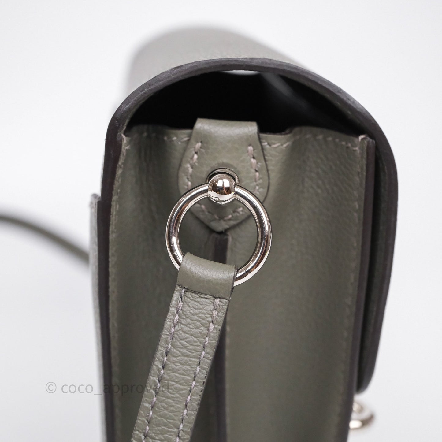 Hermès Roulis Mini 18 Gris Meyer 0L Evercolor Palladium Hardware