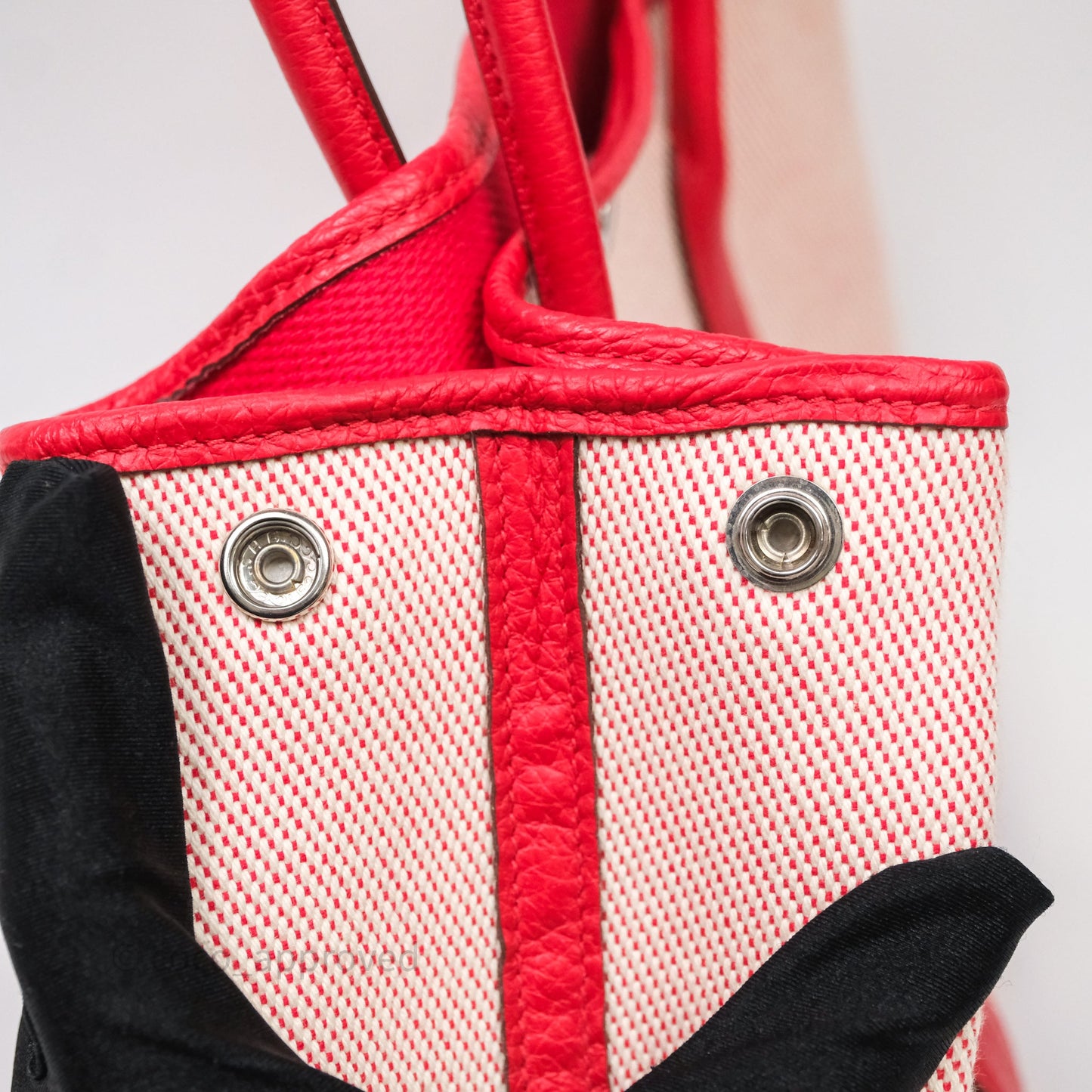 Hermès Garden Party 30 Canvas Rouge Grenade Palladium Hardware