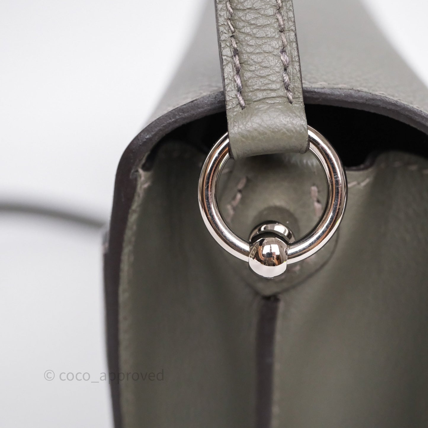 Hermès Roulis Mini 18 Gris Meyer 0L Evercolor Palladium Hardware