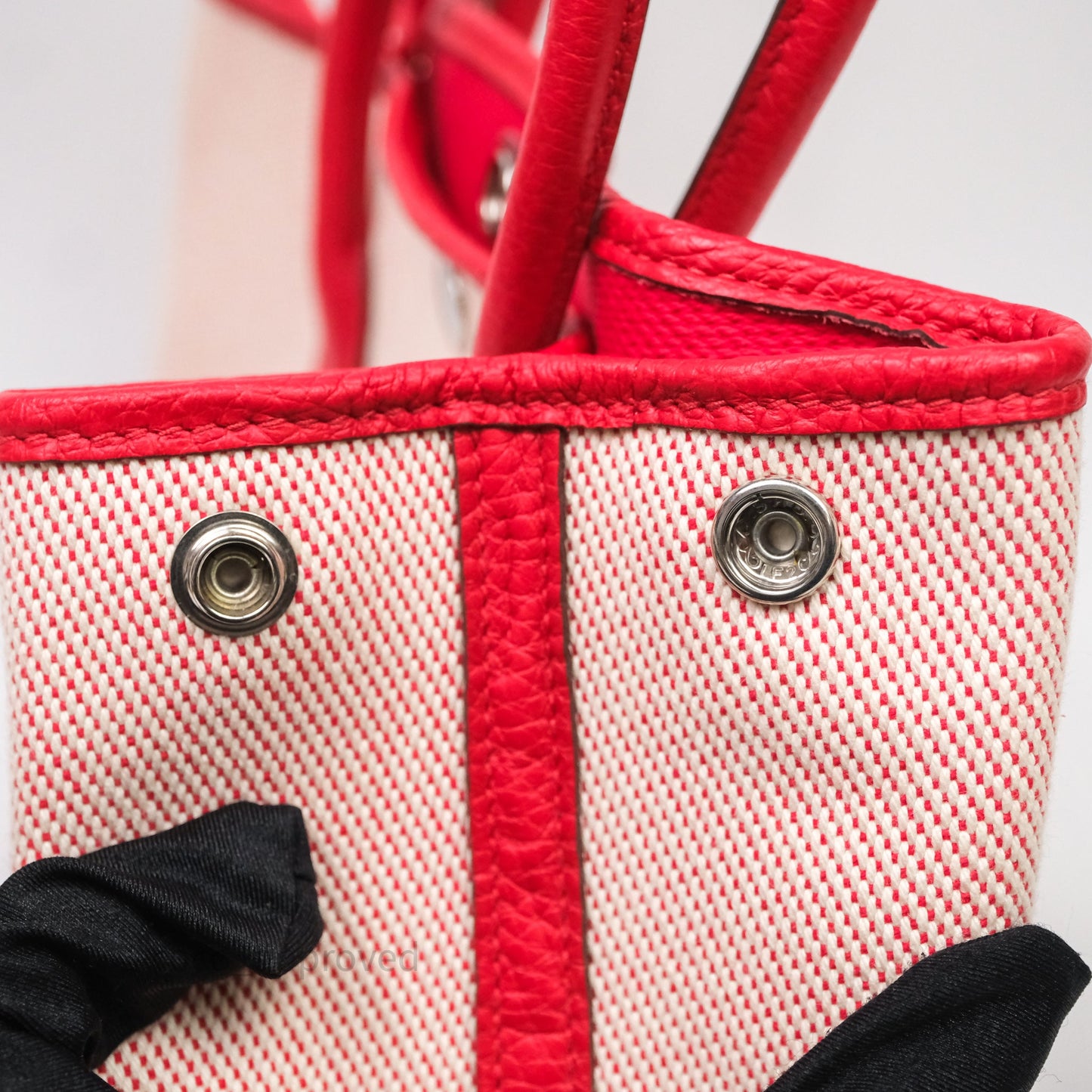 Hermès Garden Party 30 Canvas Rouge Grenade Palladium Hardware