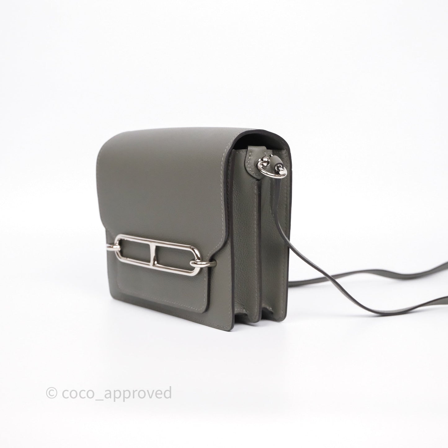 Hermès Roulis Mini 18 Gris Meyer 0L Evercolor Palladium Hardware