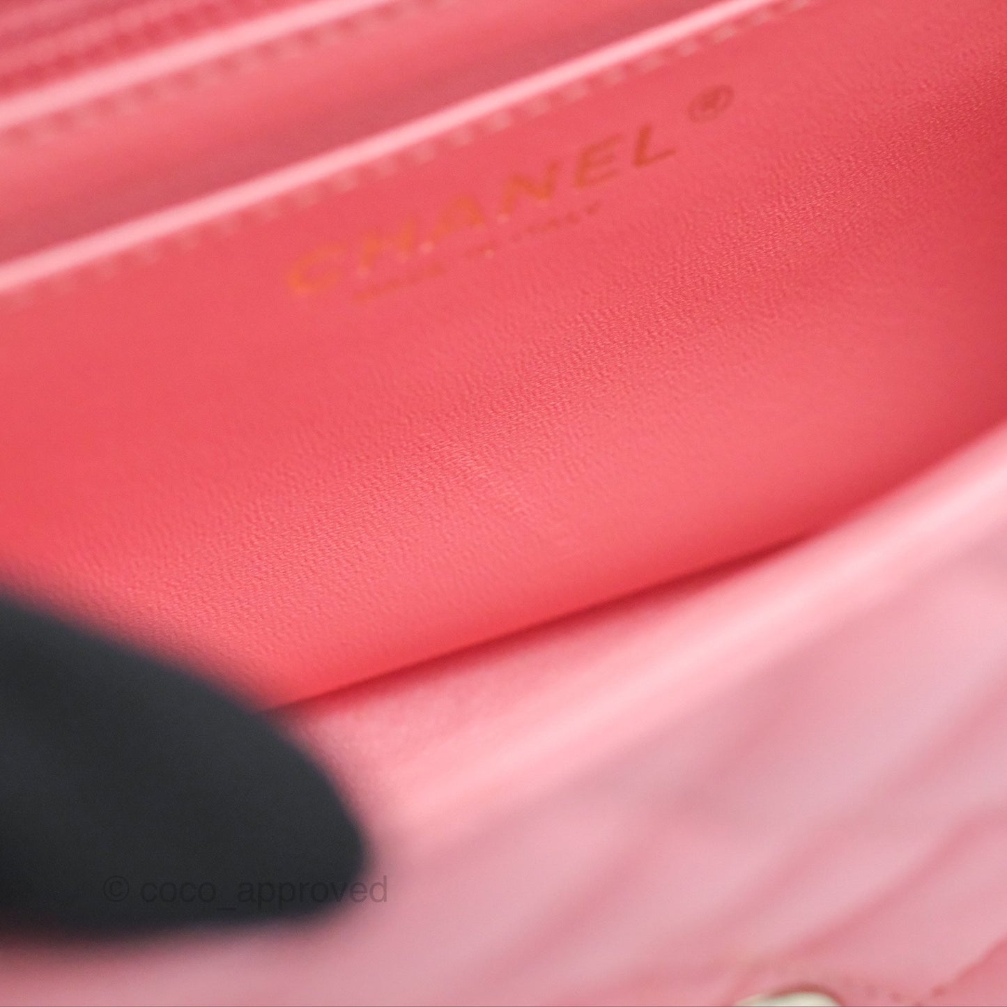 Chanel Mini Square Flap Bag Pink Lambskin Gold Hardware