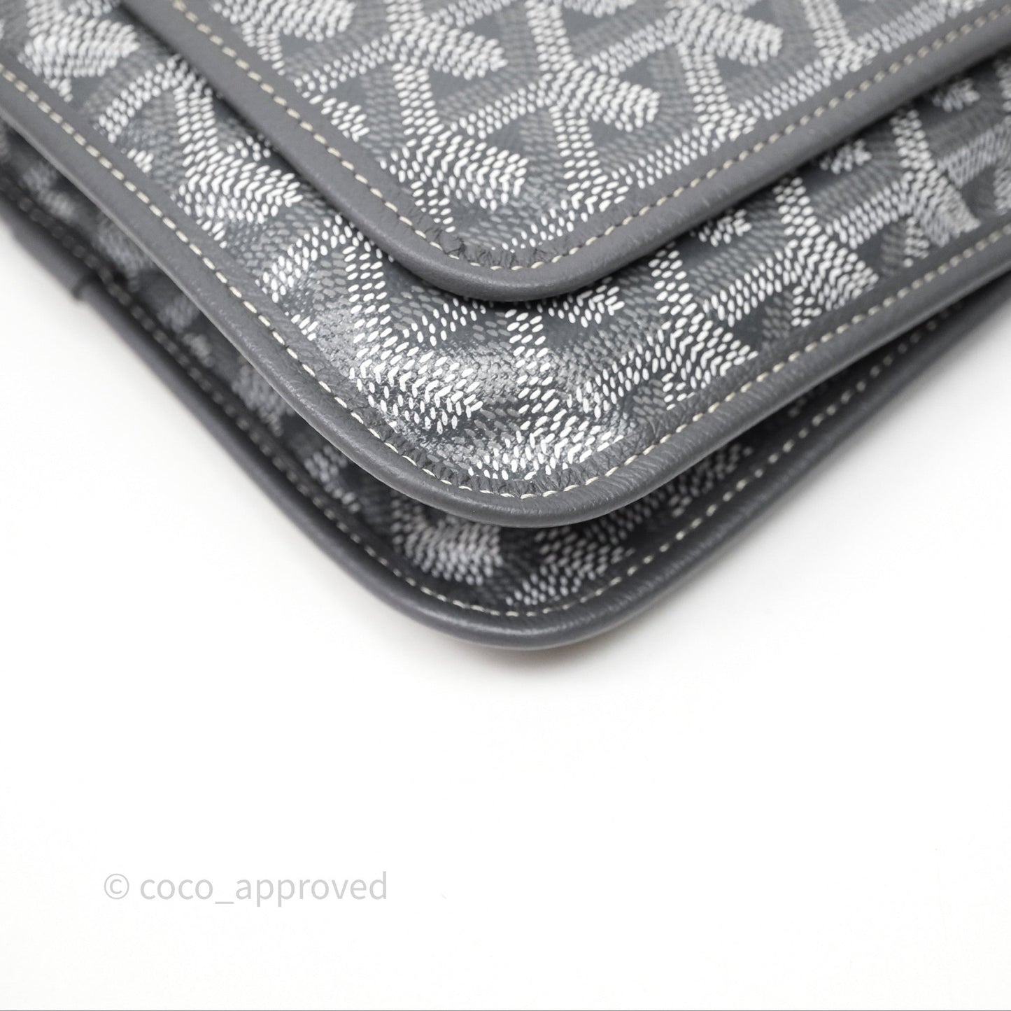 Goyard Plumet Pocket Wallet Grey Goyardine Canvas