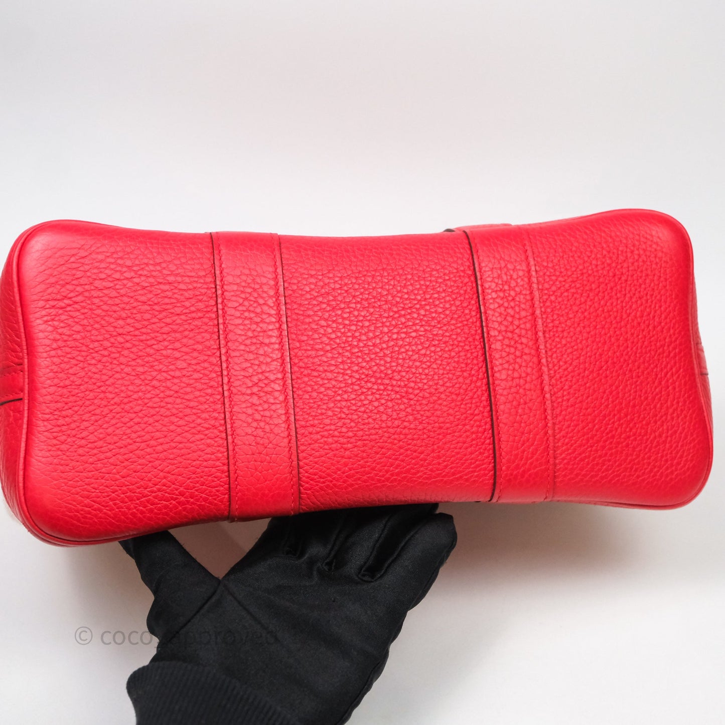 Hermès Garden Party 30 Canvas Rouge Grenade Palladium Hardware