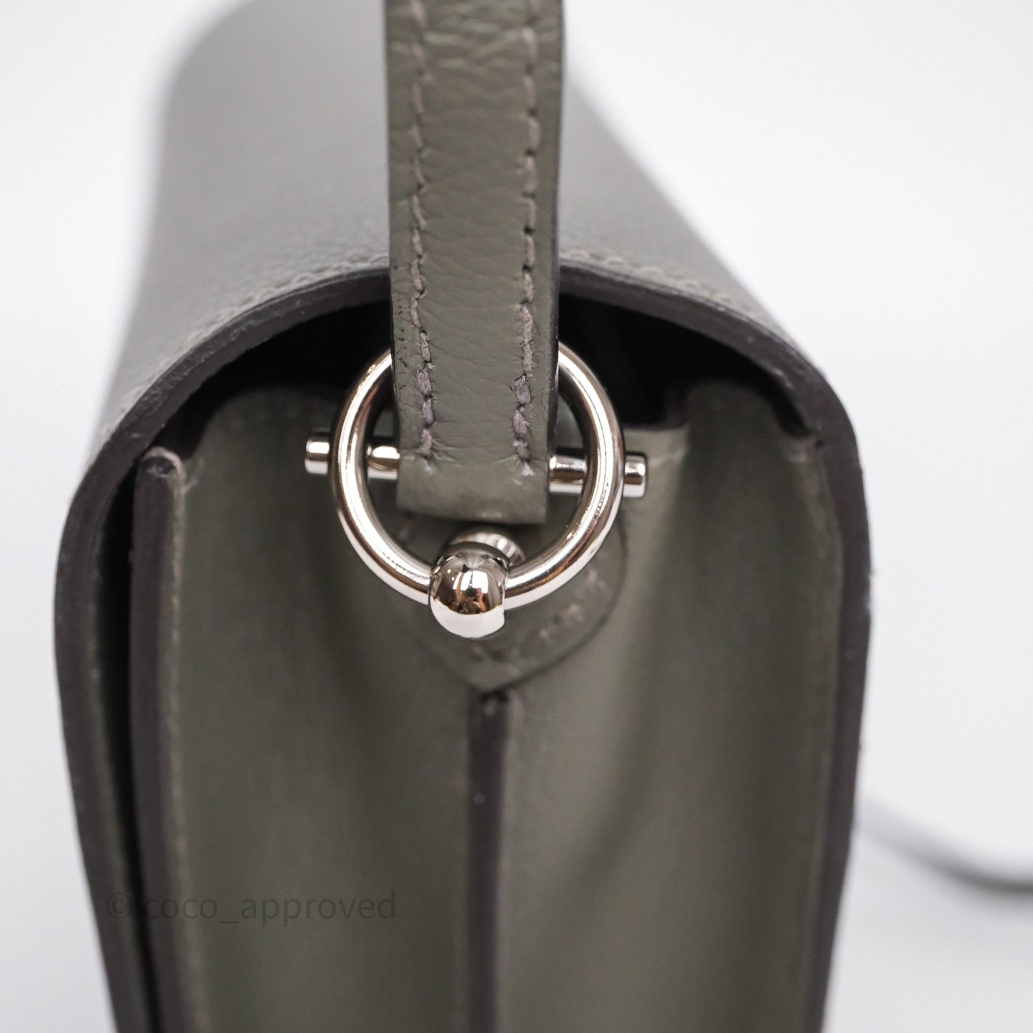 Hermès Roulis Mini 18 Gris Meyer 0L Evercolor Palladium Hardware