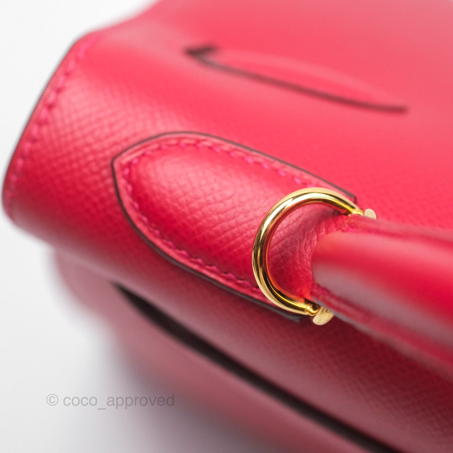 Hermès Kelly 32 Sellier Rouge Casaque Q5 Epsom Gold Hardware