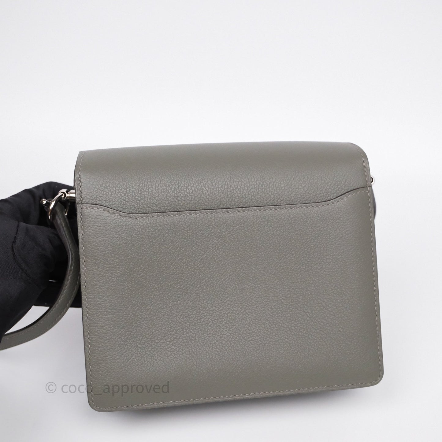 Hermès Roulis Mini 18 Gris Meyer 0L Evercolor Palladium Hardware