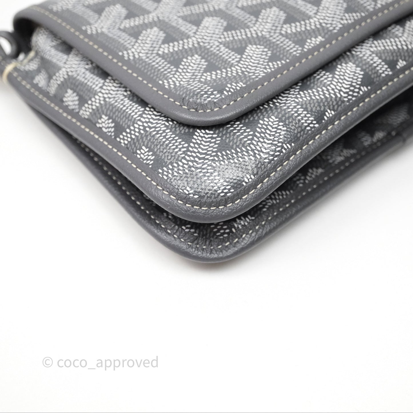Goyard Plumet Pocket Wallet Grey Goyardine Canvas